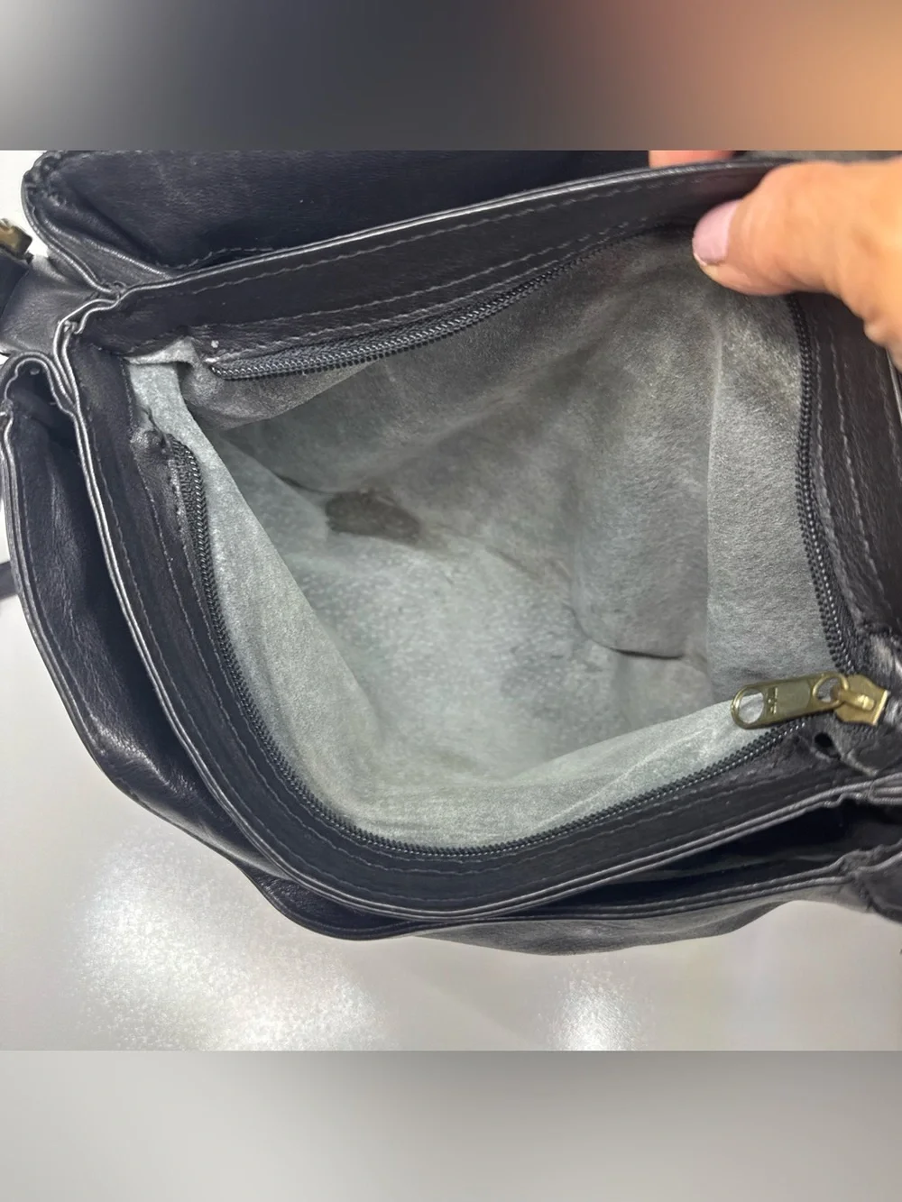 Classic Black Leather Crossbody Saddle Bag by The Bridge